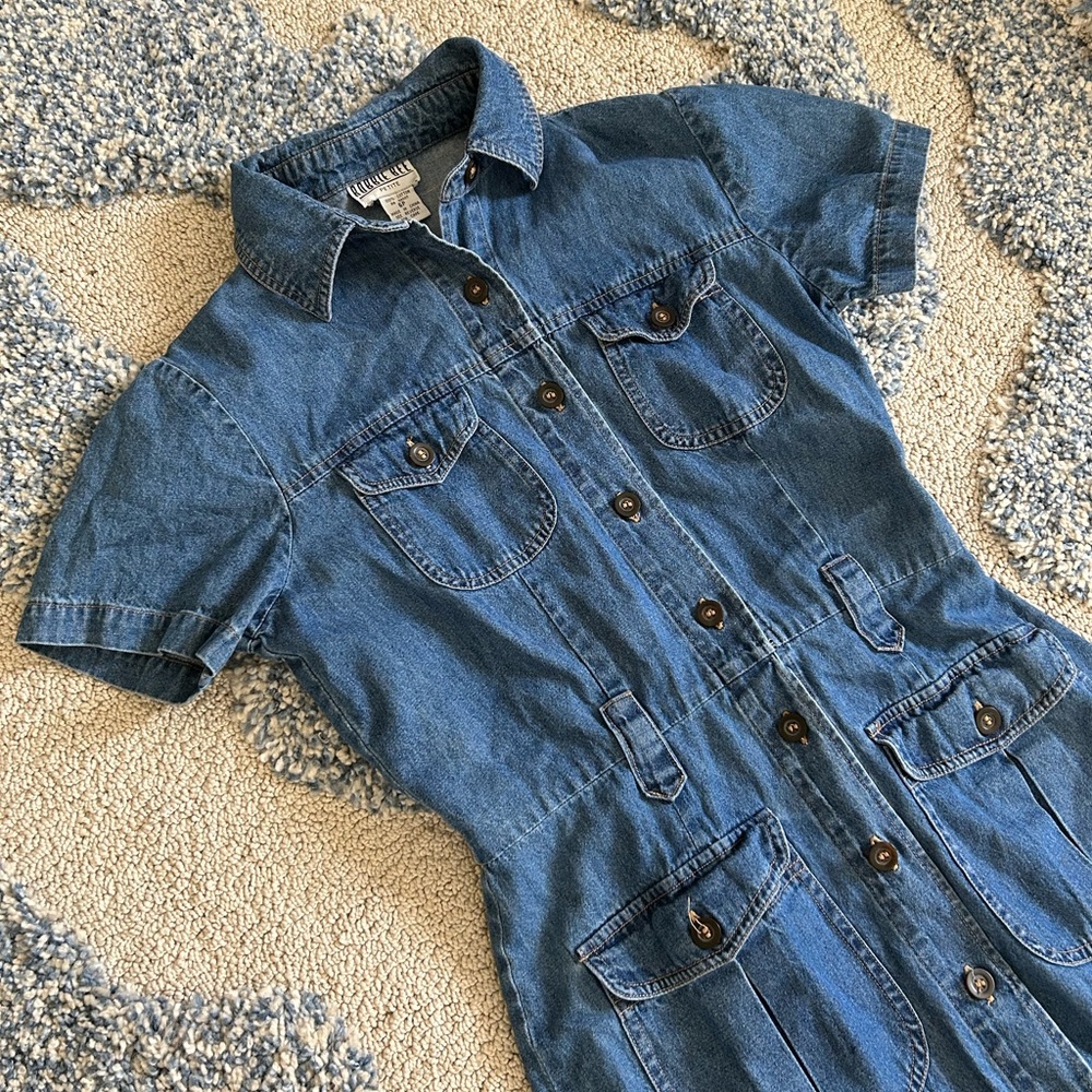 Vintage Robbie Bee’s Blue Denim button up dress, small